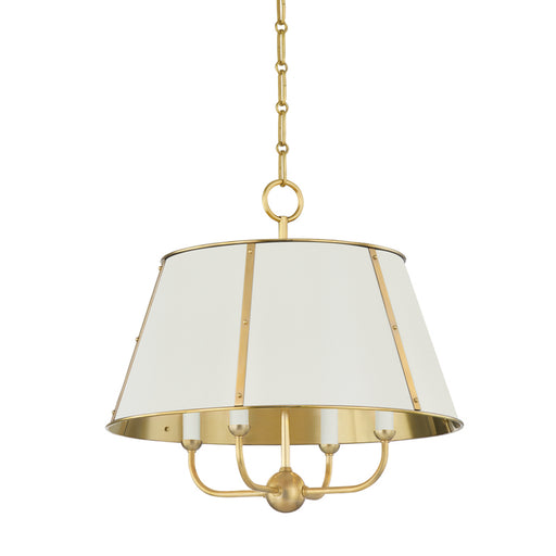 Hudson Valley - MDS120-AGB/OW - Four Light Chandelier - Cambridge - Aged Brass/Off White