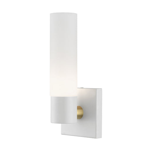 Livex Lighting - 10101-13 - One Light Wall Sconce - Aero - Textured White with Antique Brass