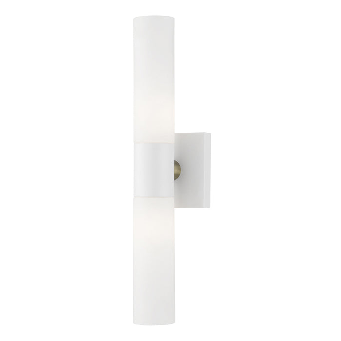 Livex Lighting - 10102-13 - Two Light Vanity - Aero - Textured White with Brushed Nickel