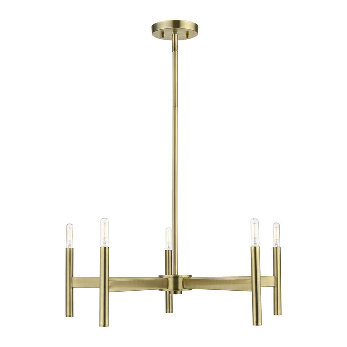 Livex Lighting - 51175-01 - Five Light Chandelier - Copenhagen - Antique Brass