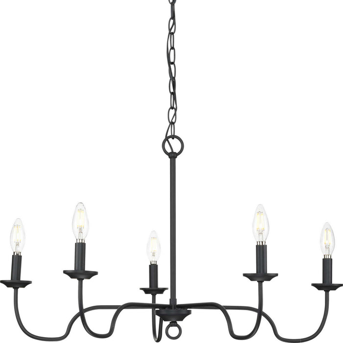 Progress Lighting - P400291-31M - Five Light Chandelier - Canebrake - Matte Black