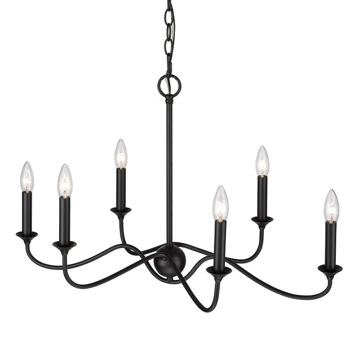 Golden - 8316-LP BLK - Six Light Linear Pendant - Matte Black