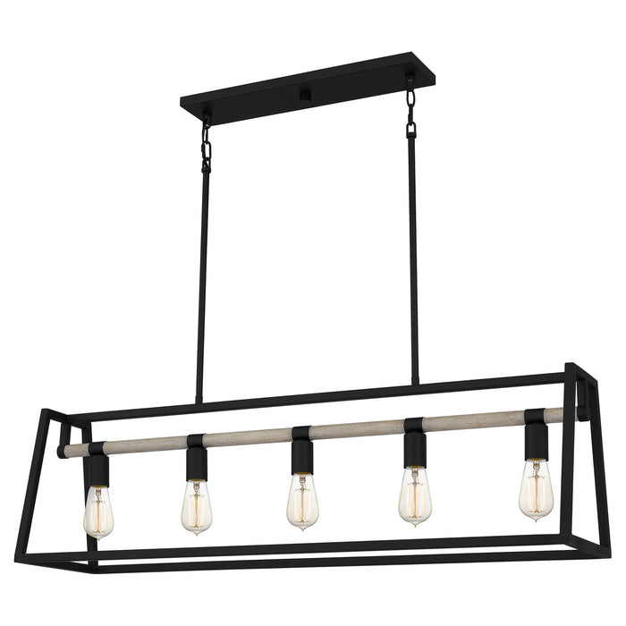 Quoizel - TPT142MBK - Five Light Linear Chandelier - Tippet - Matte Black