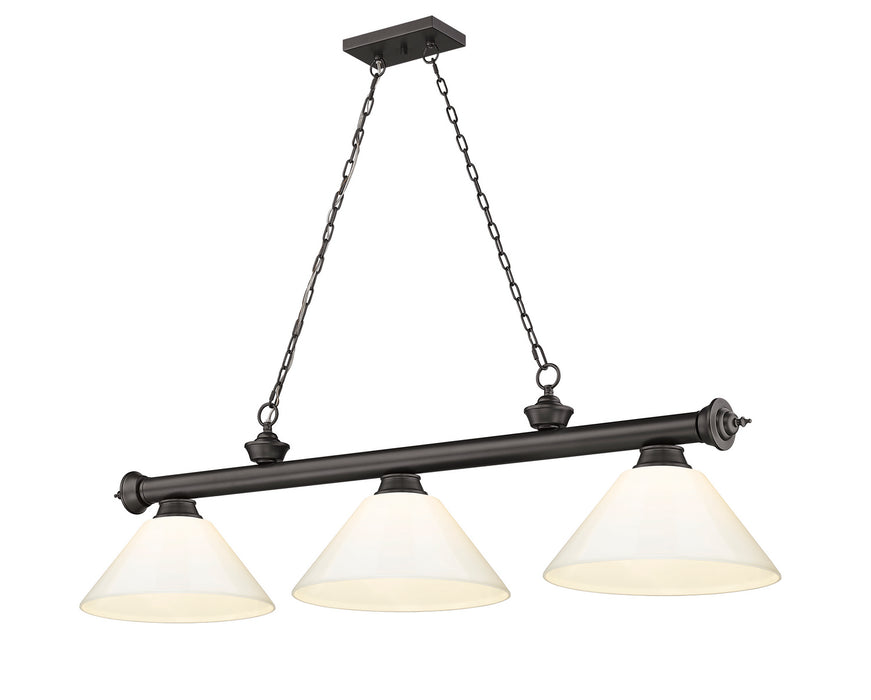 Z-Lite - 2306-3BRZ-PWH - Three Light Billiard - Cordon - Bronze