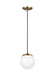 Generation Lighting - 6018EN3-848 - One Light Pendant - Leo-Hanging Globe - Satin Bronze