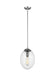 Generation Lighting - 6601801EN7-04 - One Light Pendant - Leo - Hanging Globe - Satin Aluminum