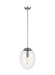 Generation Lighting - 6701801EN7-04 - One Light Pendant - Leo - Hanging Globe - Satin Aluminum