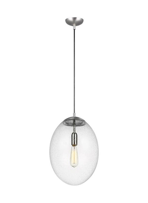 Generation Lighting - 6801801EN7-04 - One Light Pendant - Leo - Hanging Globe - Satin Aluminum