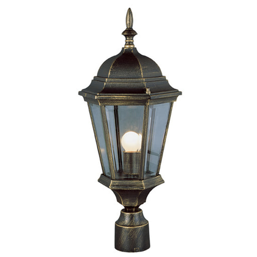 Trans Globe Imports - 4260 BG - One Light Postmount Lantern - San Rafael - Black Gold