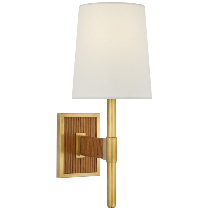 Visual Comfort - SK 2555HAB/DRT-L - LED Wall Sconce - Elle - Hand-Rubbed Antique Brass and Dark Rattan