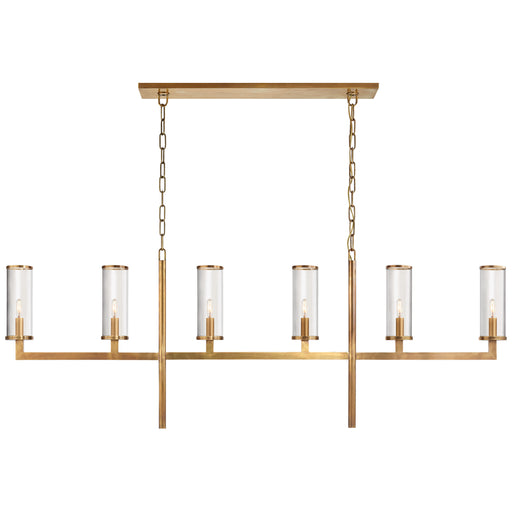 Visual Comfort - KW 5203AB-CG - Six Light Linear Chandelier - Liaison - Antique-Burnished Brass