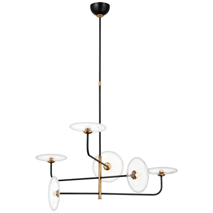 Visual Comfort - S 5692AI/HAB-CG - LED Chandelier - Calvino - Aged Iron and Hand-Rubbed Antique Brass