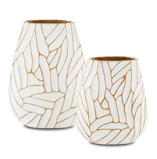 Currey and Company - 1200-0496 - Vase - White/Gold