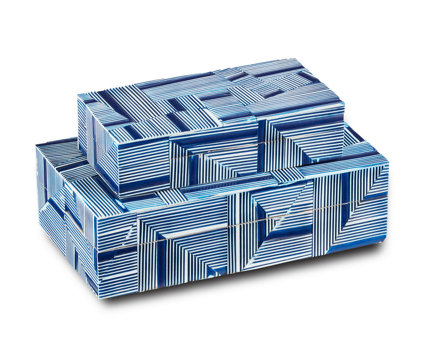 Currey and Company - 1200-0512 - Box - Blue/White