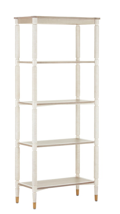 Currey and Company - 3000-0203 - Etagere - Winterthur - Off White/Fog/Brass