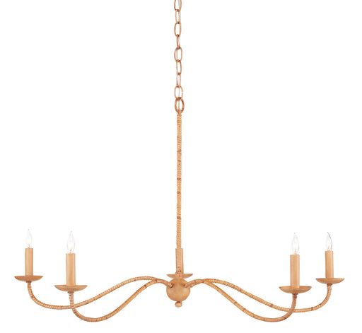 Currey and Company - 9000-0848 - Five Light Chandelier - Painted Rattan/Natural Rattan