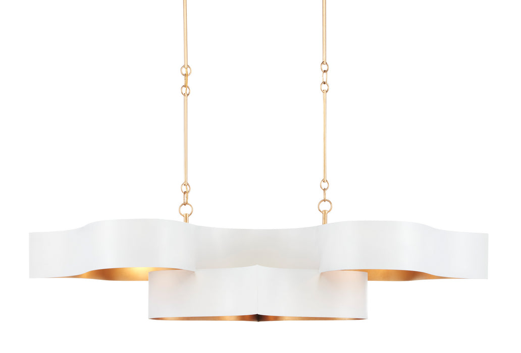 Currey and Company - 9000-0854 - Six Light Chandelier - Sugar White/Contemporary Gold Leaf