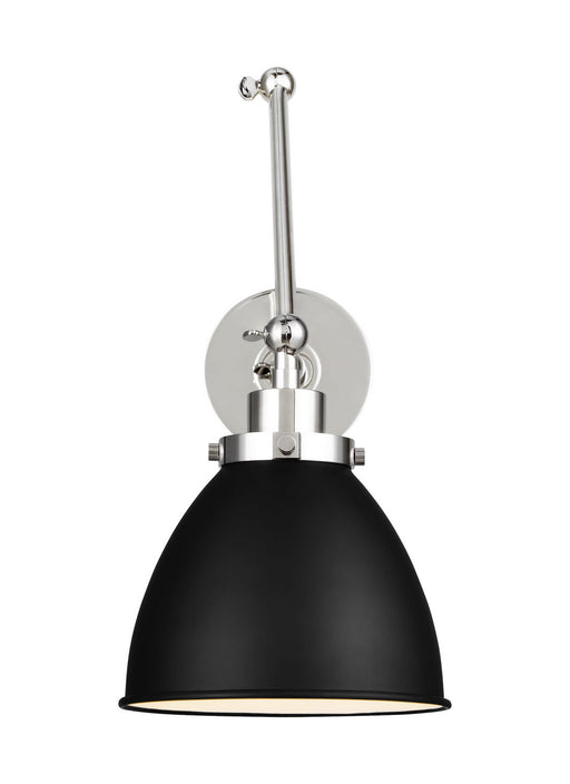 Visual Comfort Studio - CW1161MBKPN - One Light Wall Sconce - Wellfleet - Midnight Black and Polished Nickel