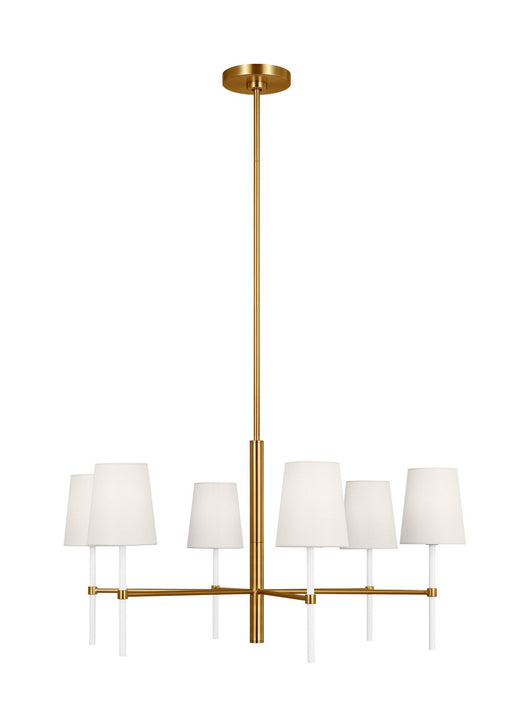 Generation Lighting - KSC1086BBSGW - Six Light Chandelier - Monroe - Burnished Brass