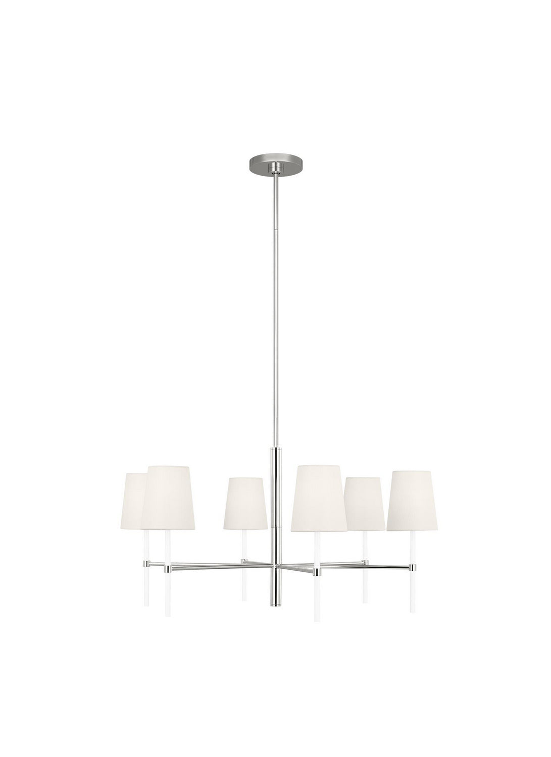 Generation Lighting - KSC1086PNGW - Six Light Chandelier - Monroe -  Polished Nickel — Lighting Design Store