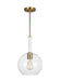 Generation Lighting - KSP1061BBSGW - One Light Pendant - Monroe - Burnished Brass