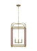 Generation Lighting - LC1156TWB - Six Light Lantern - Hadley - Time Worn Brass