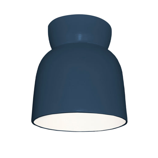 Justice Designs - CER-6190-MDMT - One Light Flush-Mount - Radiance Collection - Midnight Sky with Matte White internal finish