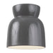 Justice Designs - CER-6190W-GRY - One Light Flush-Mount - Radiance Collection - Gloss Grey