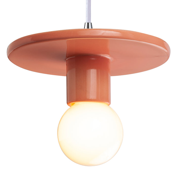 Justice Designs - CER-6320-BSH-CROM-WTCD - One Light Pendant - Radiance Collection - Gloss Blush