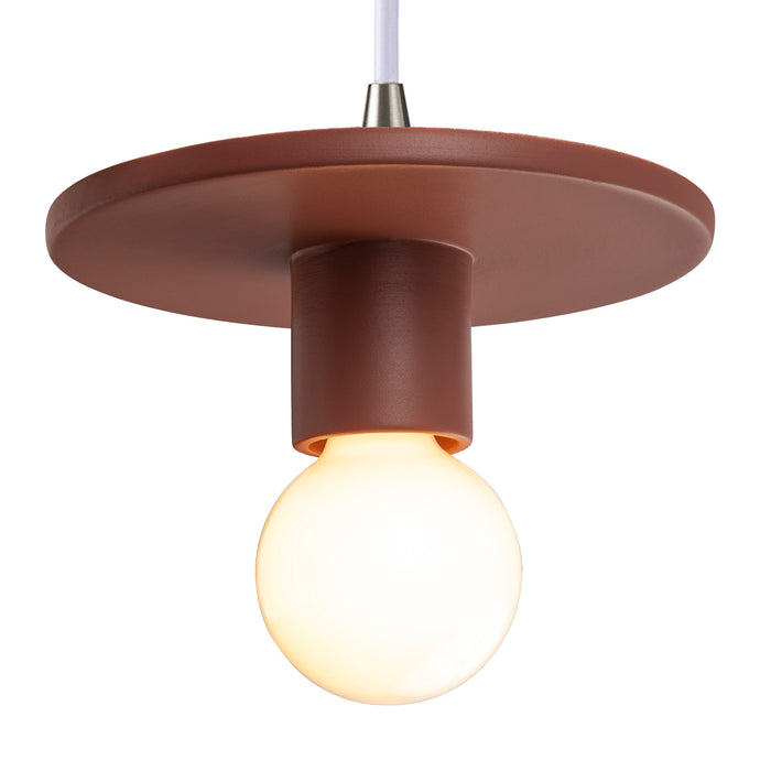 Justice Designs - CER-6320-CLAY-NCKL-WTCD - One Light Pendant - Radiance Collection - Canyon Clay