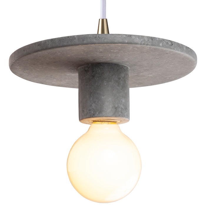 Justice Designs - CER-6320-CONC-ABRS-WTCD - One Light Pendant - Radiance Collection - Concrete