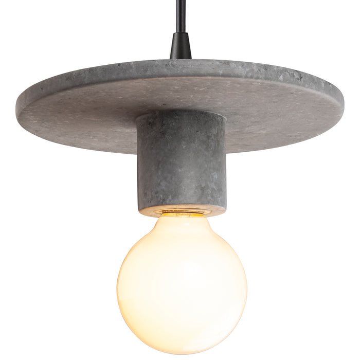 Justice Designs - CER-6320-CONC-MBLK-BKCD - One Light Pendant - Radiance Collection - Concrete