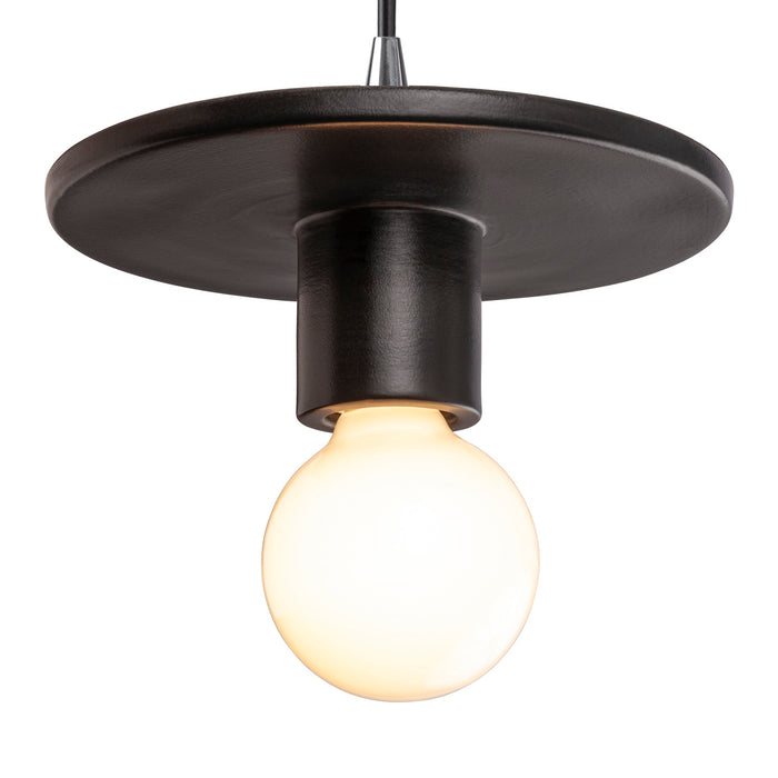 Justice Designs - CER-6320-CRB-CROM-BKCD - One Light Pendant - Radiance Collection - Carbon - Matte Black