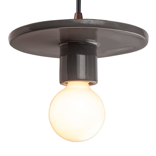 Justice Designs - CER-6320-GRY-DBRZ-BKCD - One Light Pendant - Radiance Collection - Gloss Grey