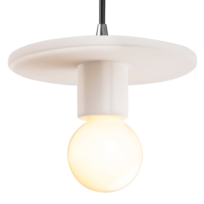 Justice Designs - CER-6320-MAT-CROM-BKCD - One Light Pendant - Radiance Collection - Matte White