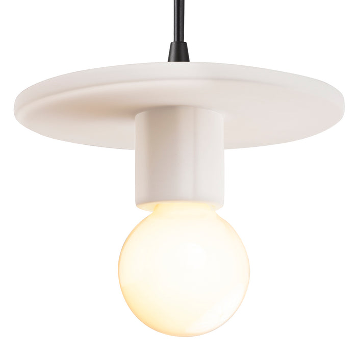 Justice Designs - CER-6320-MAT-MBLK-BKCD - One Light Pendant - Radiance Collection - Matte White