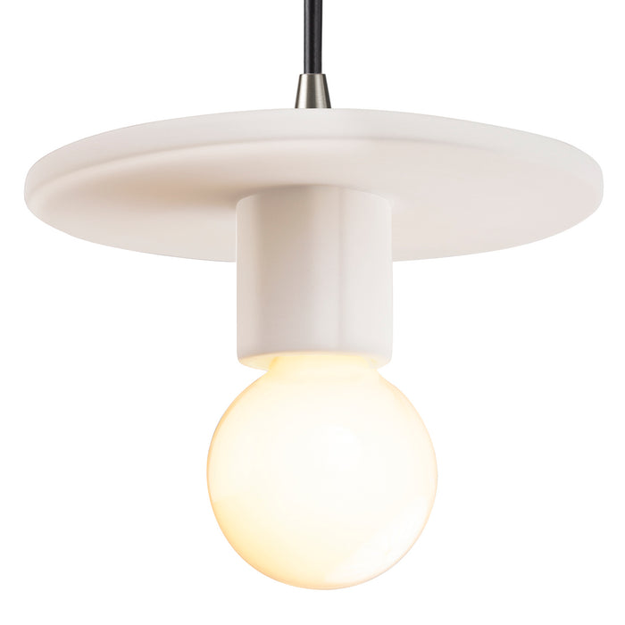 Justice Designs - CER-6320-MAT-NCKL-BKCD - One Light Pendant - Radiance Collection - Matte White