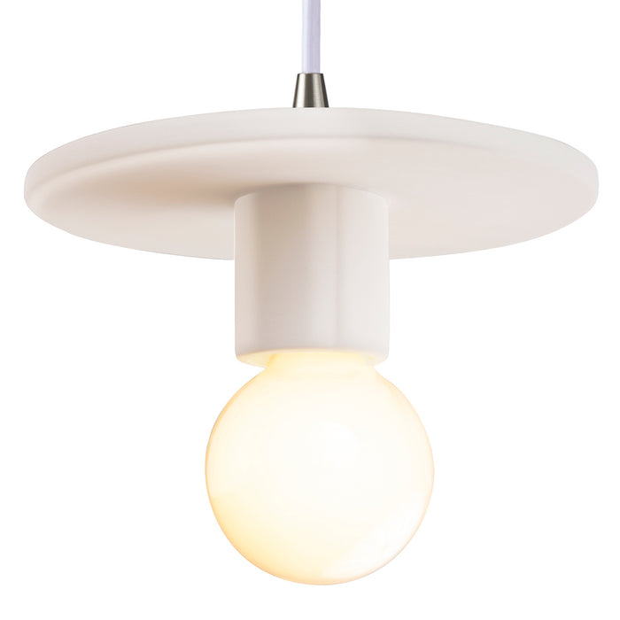 Justice Designs - CER-6320-MAT-NCKL-WTCD - One Light Pendant - Radiance Collection - Matte White