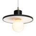 Justice Designs - CER-6325-BKMT-ABRS-WTCD - One Light Pendant - Radiance Collection - Gloss Black with Matte White internal finish