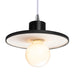 Justice Designs - CER-6325-BKMT-CROM-WTCD - One Light Pendant - Radiance Collection - Gloss Black with Matte White internal finish