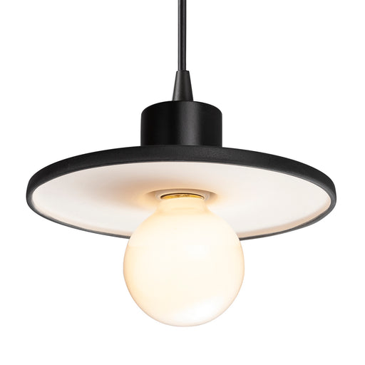 Justice Designs - CER-6325-BKMT-MBLK-BKCD - One Light Pendant - Radiance Collection - Gloss Black with Matte White internal finish