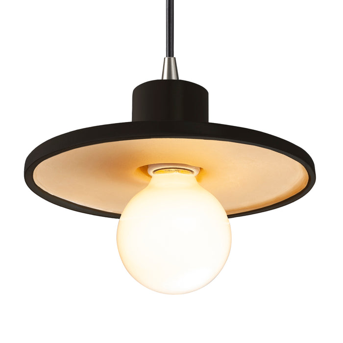 Justice Designs - CER-6325-CBGD-NCKL-BKCD - One Light Pendant - Radiance Collection - Carbon Matte Black with Champagne Gold internal finish