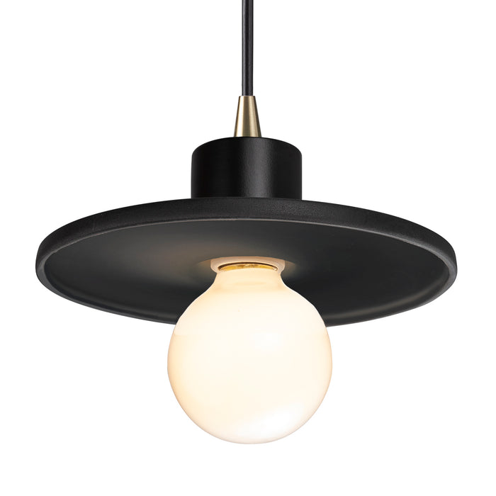 Justice Designs - CER-6325-CRB-ABRS-BKCD - One Light Pendant - Radiance Collection - Carbon - Matte Black