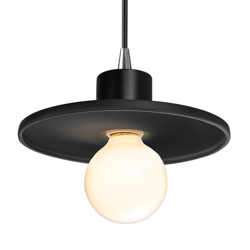 Justice Designs - CER-6325-CRB-CROM-BKCD - One Light Pendant - Radiance Collection - Carbon - Matte Black