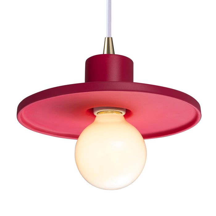 Justice Designs - CER-6325-CRSE-ABRS-WTCD - One Light Pendant - Radiance Collection - Cerise