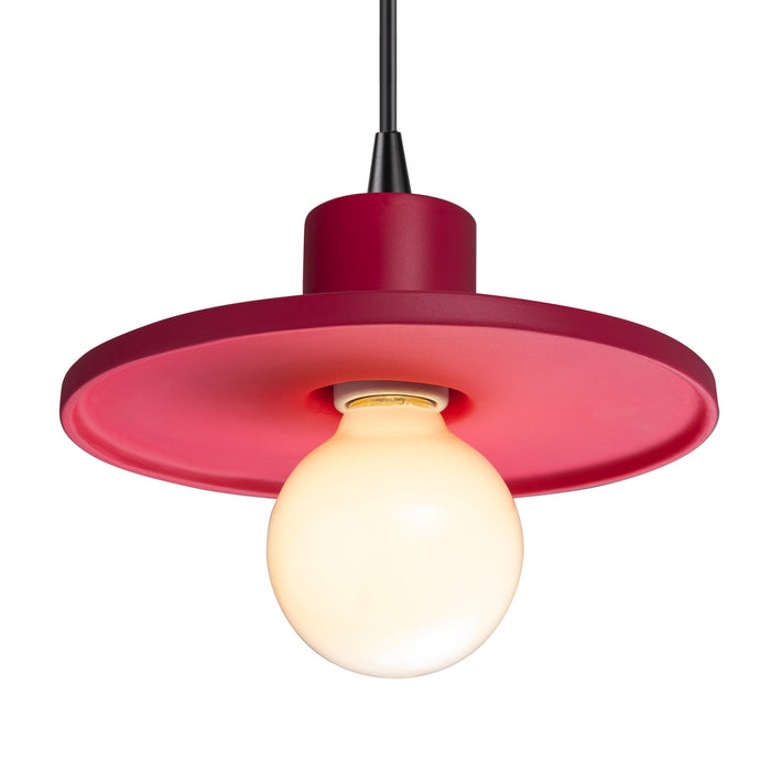 Justice Designs - CER-6325-CRSE-MBLK-BKCD - One Light Pendant - Radiance Collection - Cerise