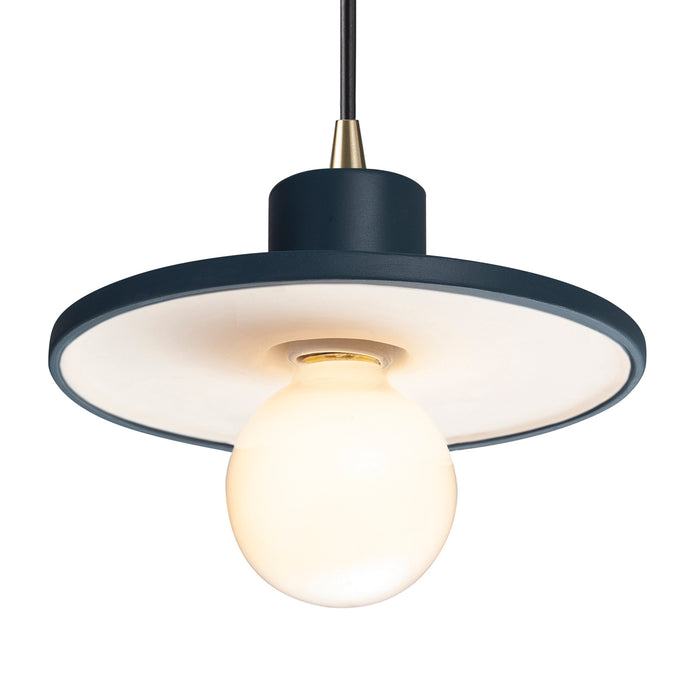 Justice Designs - CER-6325-MDMT-ABRS-BKCD - One Light Pendant - Radiance Collection - Midnight Sky with Matte White internal finish