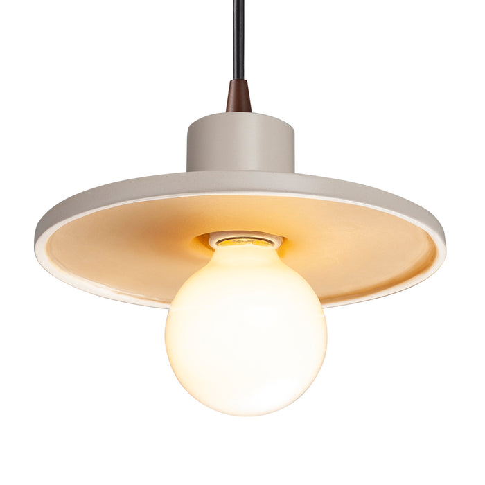 Justice Designs - CER-6325-MTGD-DBRZ-BKCD - One Light Pendant - Radiance Collection - Matte White with Champagne Gold internal finish