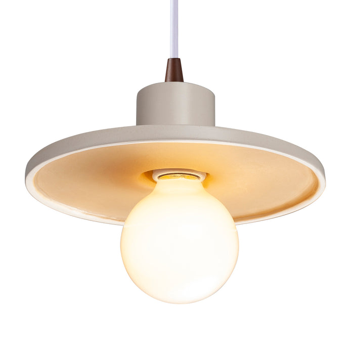 Justice Designs - CER-6325-MTGD-DBRZ-WTCD - One Light Pendant - Radiance Collection - Matte White with Champagne Gold internal finish