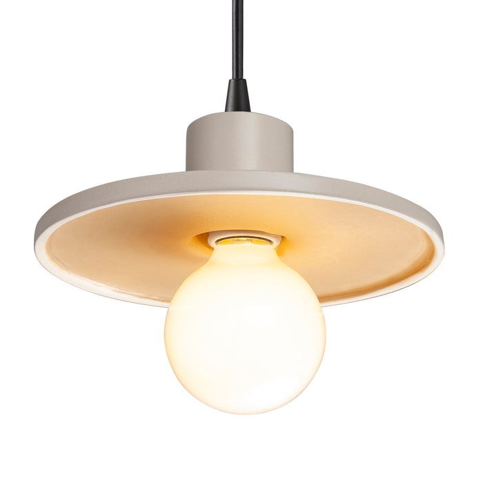 Justice Designs - CER-6325-MTGD-MBLK-BKCD - One Light Pendant - Radiance Collection - Matte White with Champagne Gold internal finish